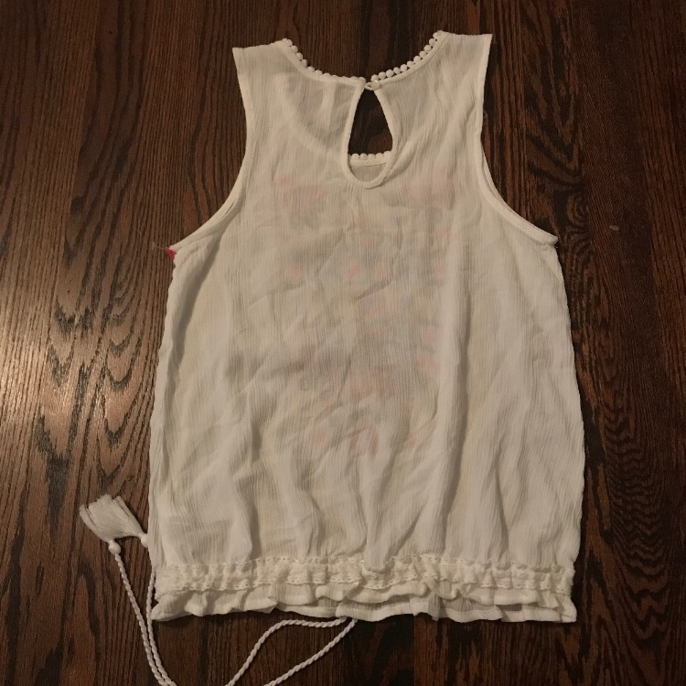 NWOT • Embroidered Drawstring Hem Top - Picture 6 of 8